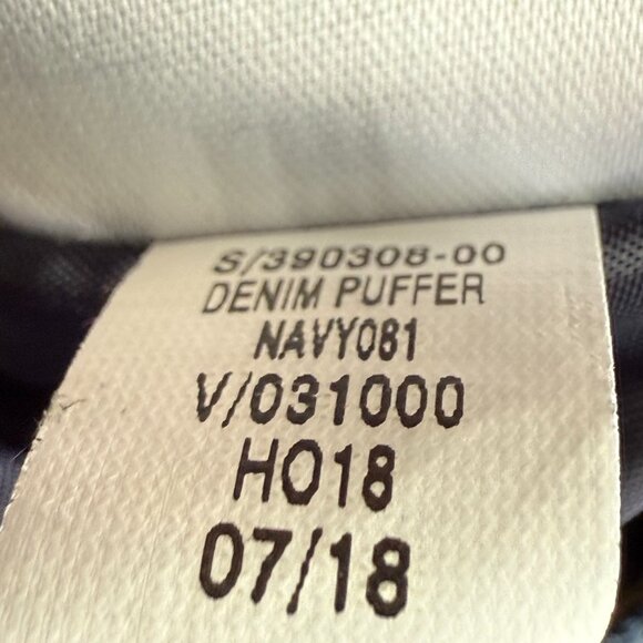 GAP Denim Puffer Jacket Boys M – Quilted Colorblock Denim & Nylon Retro Trucker - Picture 7 of 11